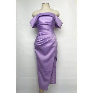 Off-Shoulder Lavender Sheath Dress